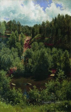 Ivan Ivanovich Shishkin Painting - after the rain etude of the forest 1881 classical landscape Ivan Ivanovich